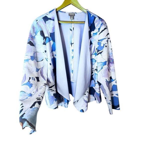 Chicos floral lilac open front blazer sz xl - Picture 6 of 9